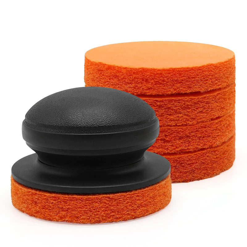 Griddle Cleaning Kit for Blackstone Flat Top Grill Cleaning Kit Multi-Purpose Heavy Duty Non-Scratch Scouring Pads for Kitchen - 5 Scrubber Pads and 1 Handle