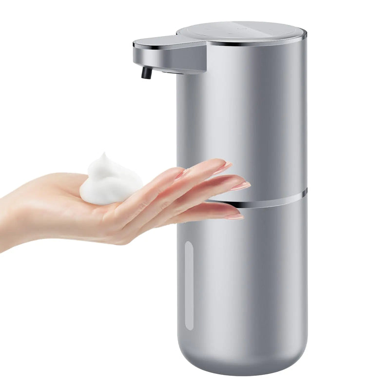 Wisekoti P11 Premium Space Gray Automatic Foaming Hand Soap Dispenser Touchless Rechargeable Hand Foam Soap Dispenser for Bathroom and Kitchen